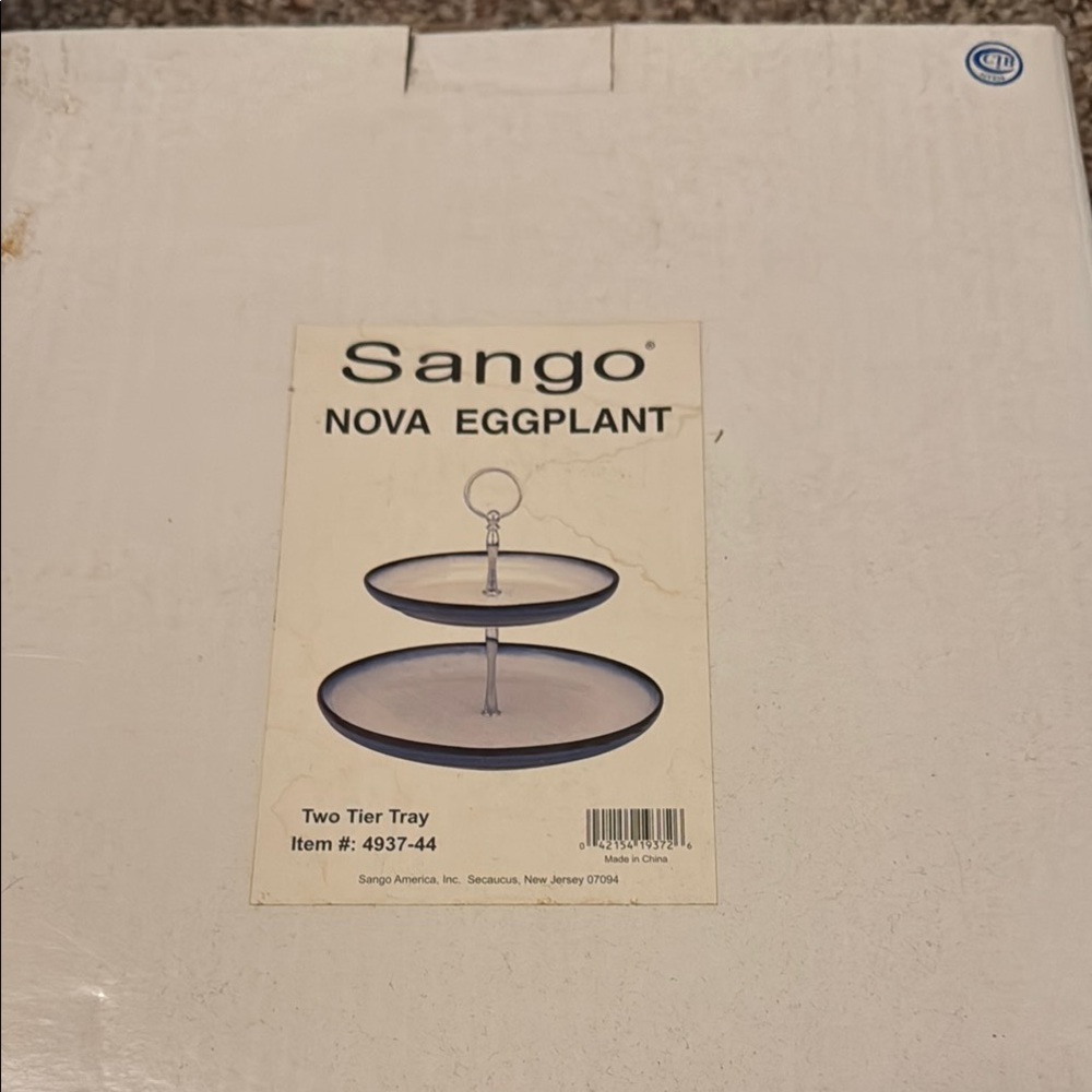 Sango Nova Eggplant Two-Tier Serving Tray